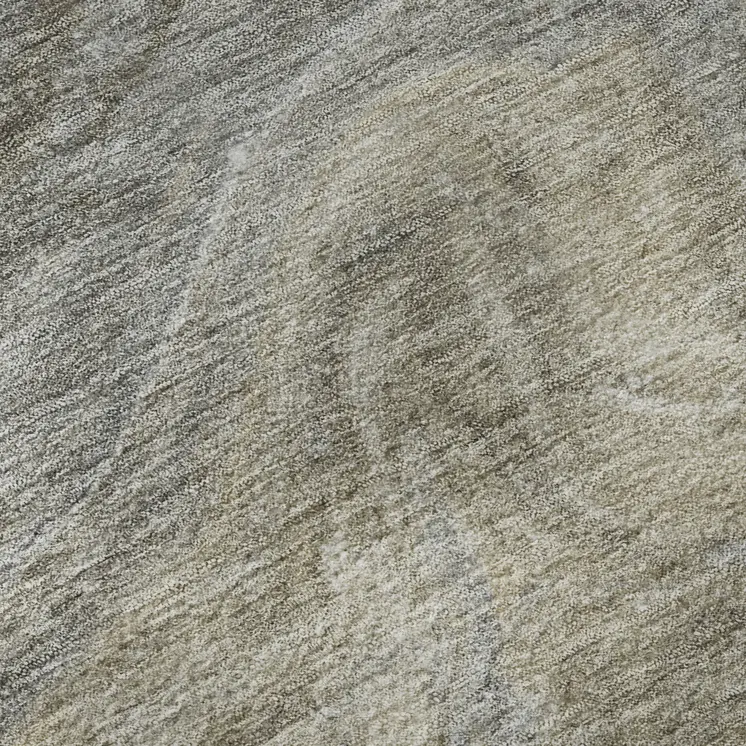 3' X 5' Taupe Gray And Ivory Abstract Washable Area Rug With UV Protection