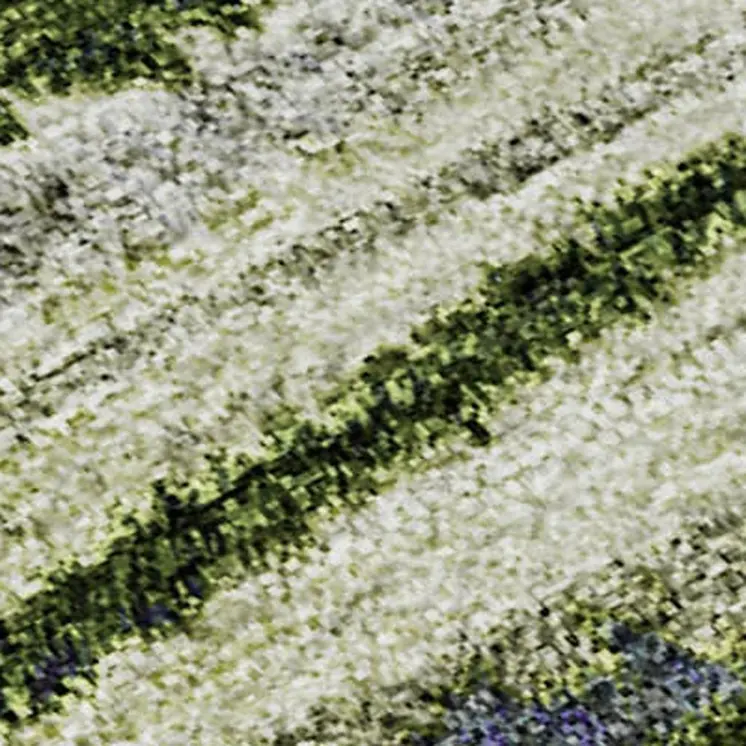 9' X 12' Purple Green And Ivory Striped Washable Area Rug With UV Protection