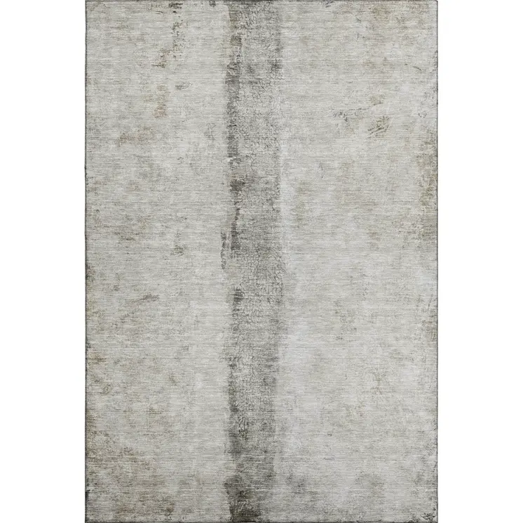 9' X 12' Taupe Gray And Ivory Abstract Washable Area Rug With UV Protection