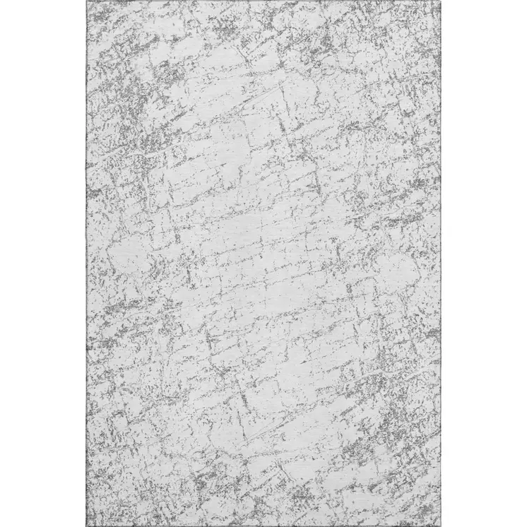9' X 12' Gray And Ivory Abstract Washable Area Rug With UV Protection