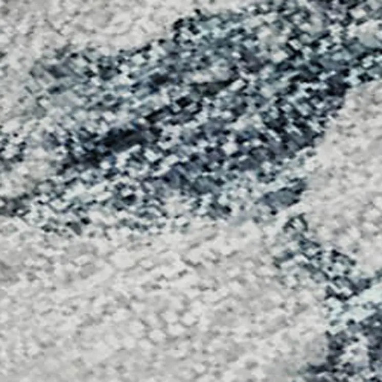 8' X 10' Blue Gold And Ivory Abstract Washable Area Rug With UV Protection