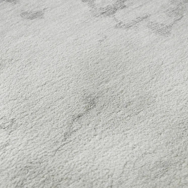 5' X 8' Silver Gold And Ivory Abstract Washable Area Rug With UV Protection