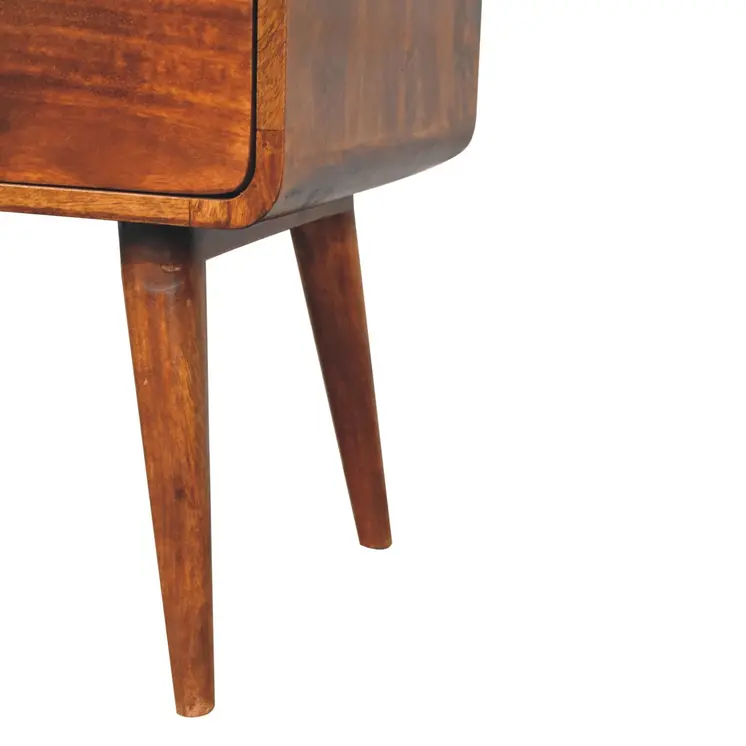 24" Chestnut Solid Wood Two Drawer Nightstand