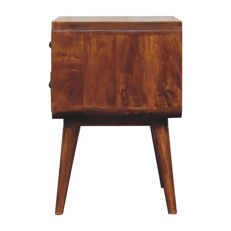 24" Chestnut Solid Wood Two Drawer Nightstand