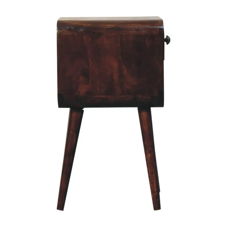 22" Walnut Solid Wood Square One Drawer Nightstand