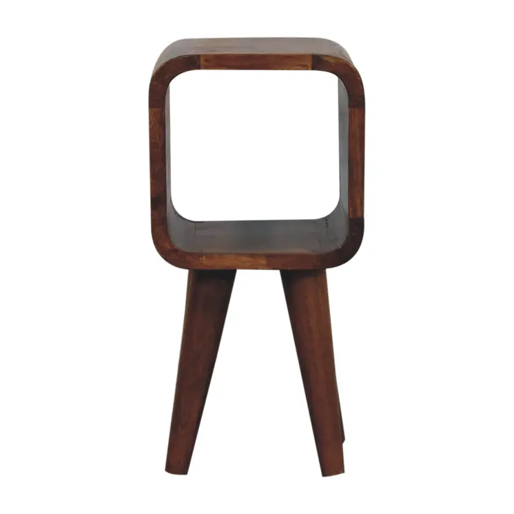 16" Brown Solid Wood Square Nightstand