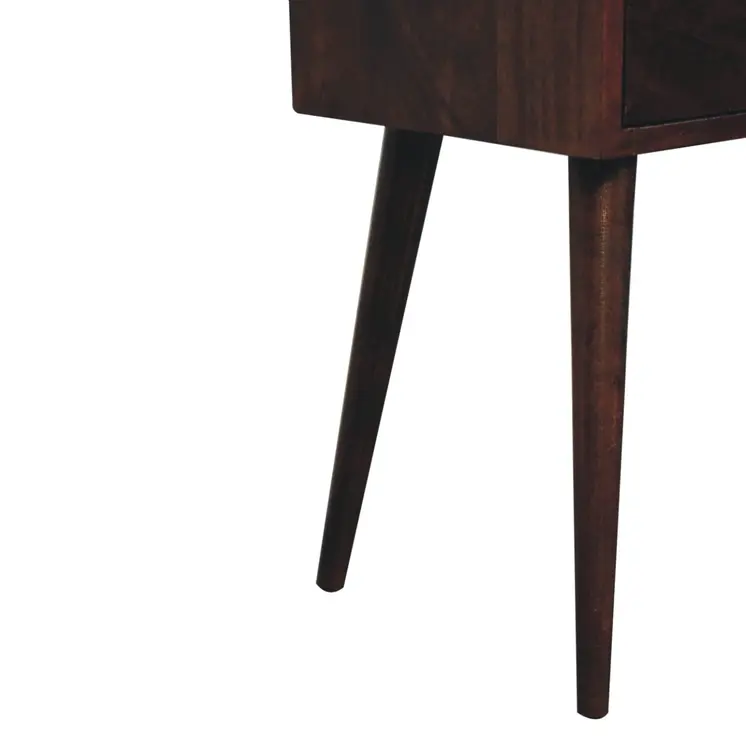 22" Walnut Solid Wood Square Two Drawer Nightstand