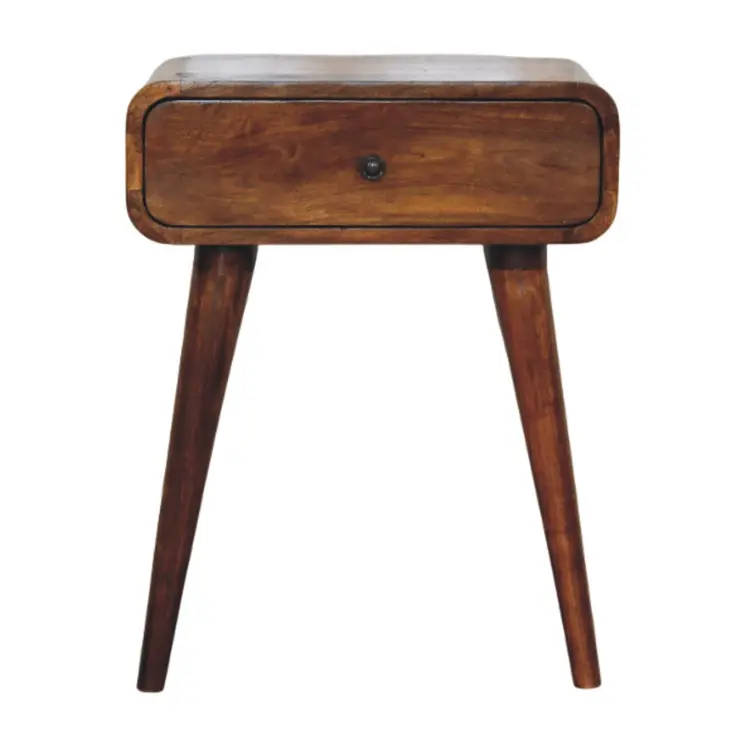 22" Chestnut Solid Wood One Drawer Nightstand