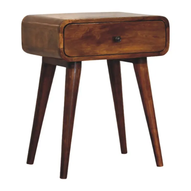 22" Chestnut Solid Wood One Drawer Nightstand