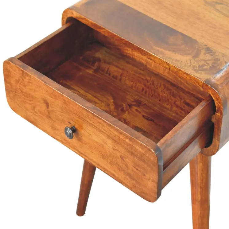 22" Chestnut Solid Wood One Drawer Nightstand