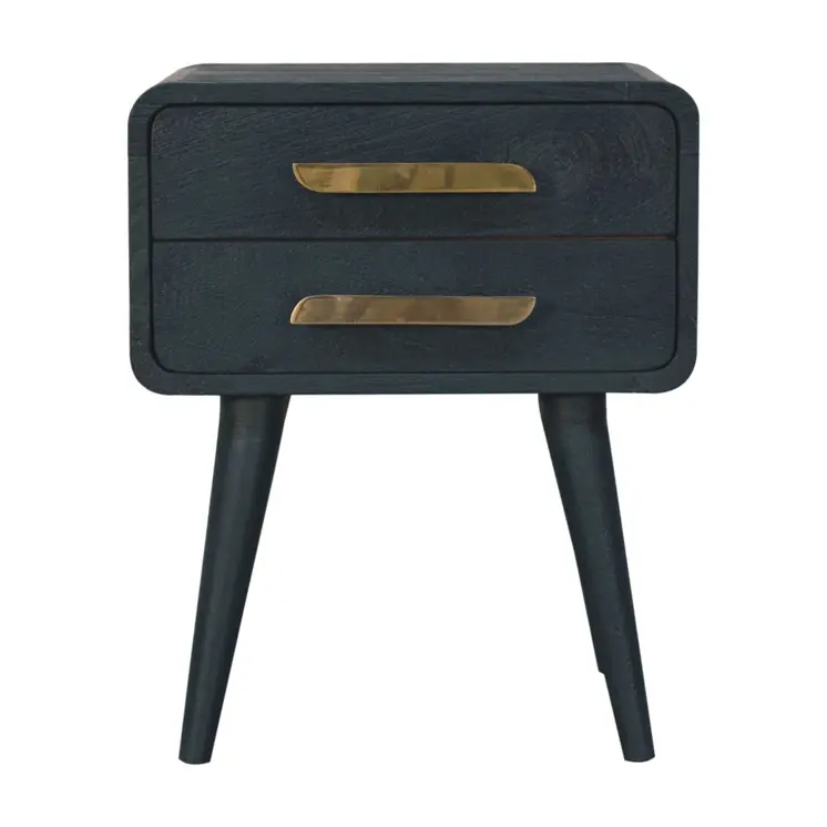 22" Midnight Solid Wood Two Drawer Nightstand