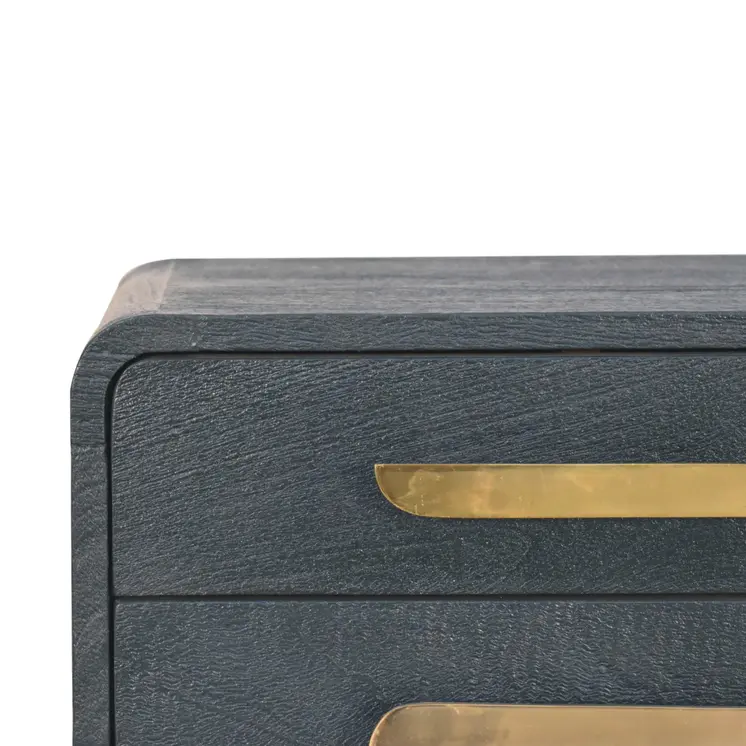 22" Midnight Solid Wood Two Drawer Nightstand