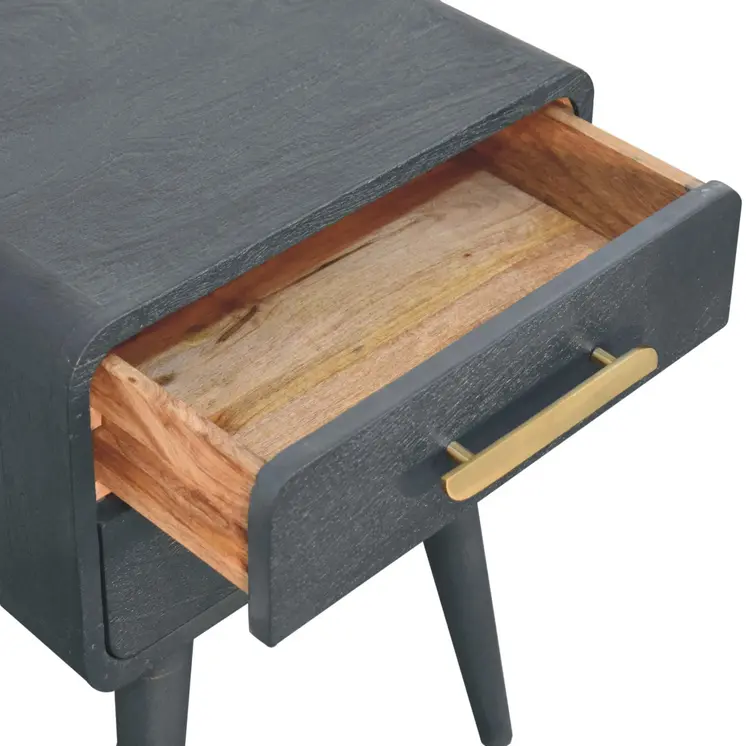 22" Midnight Solid Wood Two Drawer Nightstand