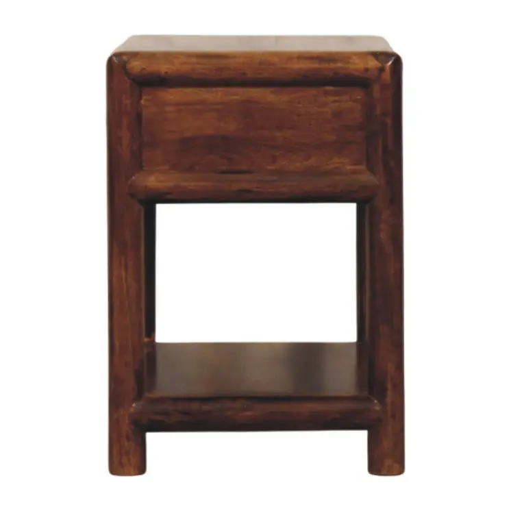 20" Chestnut Solid Wood Square One Drawer Nightstand