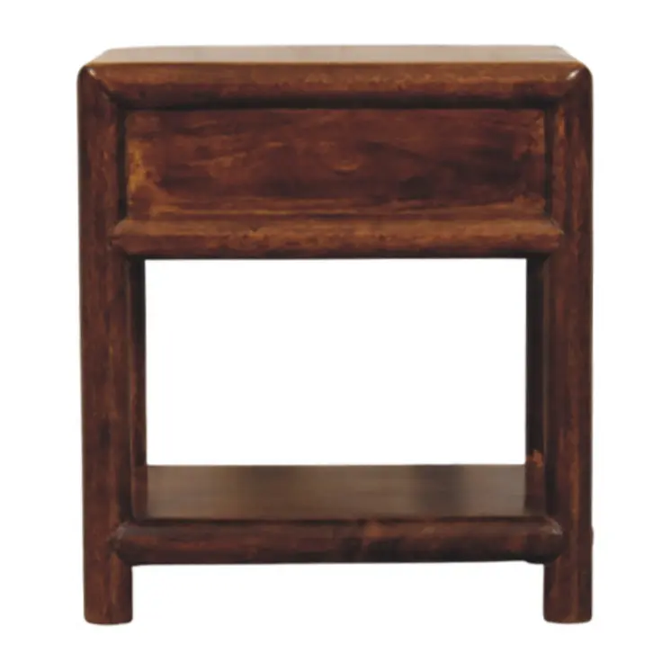 20" Chestnut Solid Wood Square One Drawer Nightstand