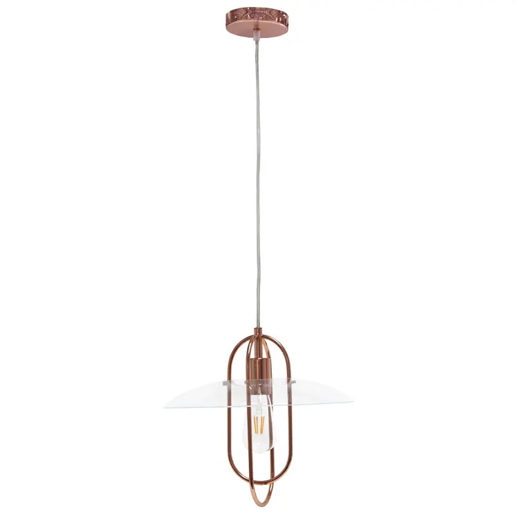 Rose Gold Simple Iron Ceiling Light With Clear Shades