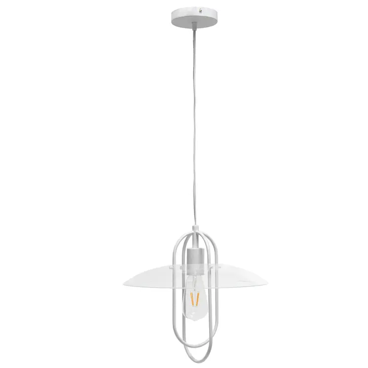 White Simple Iron Ceiling Light With Clear Shades