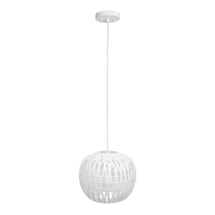 White Sphere Hemp Ceiling Light With White Shades