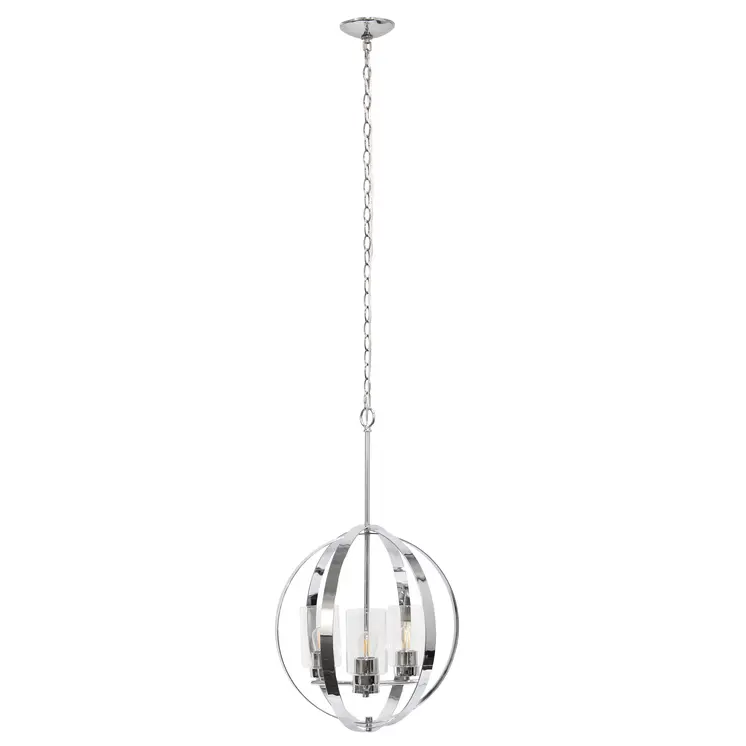 Silver Sphere Iron Ceiling Light With Clear Shades