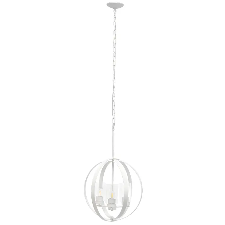 White Sphere Iron Ceiling Light With Clear Shades