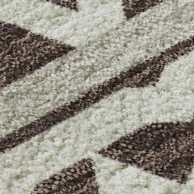 3' X 5' Chocolate And Ivory Geometric Washable Area Rug With UV Protection