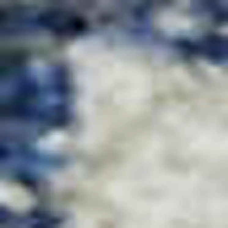 5' X 8' Blue And Ivory Geometric Washable Area Rug With UV Protection