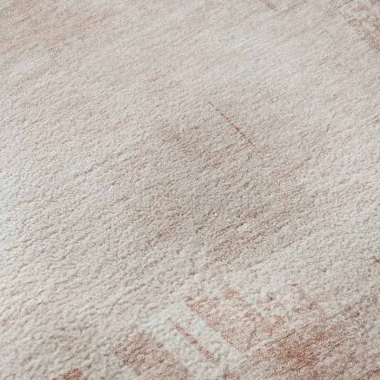 5' X 8' Blush And Ivory Abstract Washable Area Rug With UV Protection
