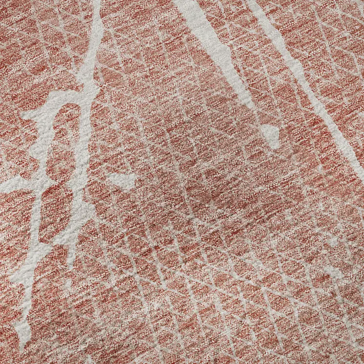 10' X 14' Blush And Ivory Abstract Washable Area Rug With UV Protection
