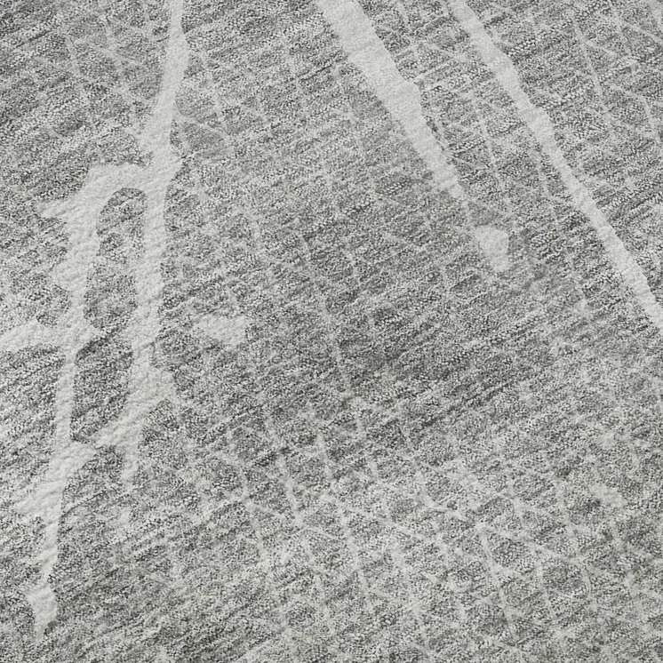 8' X 10' Gray And Ivory Abstract Washable Area Rug With UV Protection