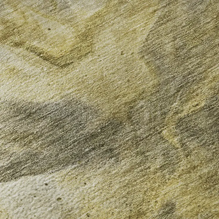5' X 8' Taupe Ivory And Gold Abstract Washable Area Rug With UV Protection