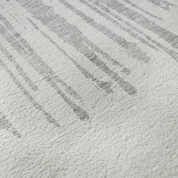 9' X 12' Gray And Ivory Abstract Washable Area Rug With UV Protection