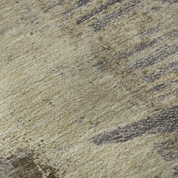 8' X 10' Brown Beige And Gray Abstract Washable Area Rug With UV Protection