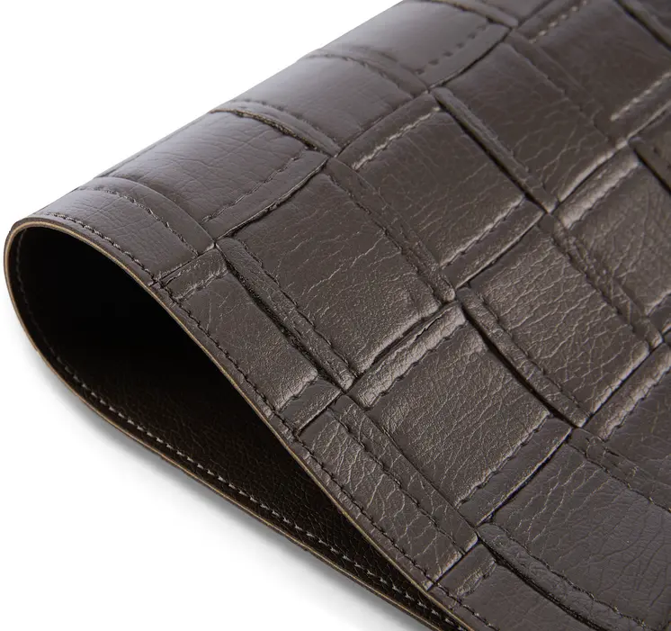 18" Set of Four Espresso Faux Leather Placemats