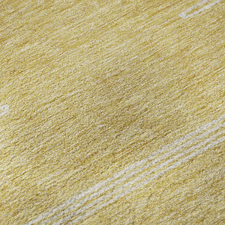 5' X 8' Gold And Ivory Abstract Washable Area Rug With UV Protection