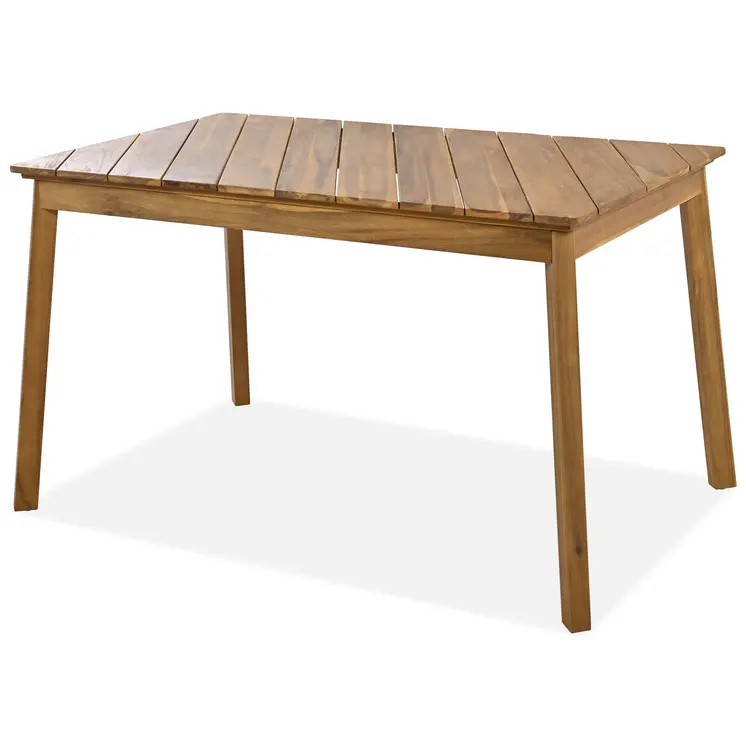 Three Piece Natural Solid Manufactured Wood Outdoor Patio Set With Table
