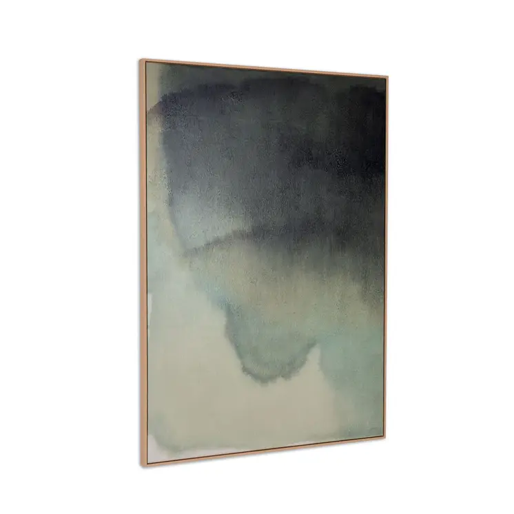 Evergreen And Hand Painted Canvas Hand Painted Brown Floater Frame Wall Art