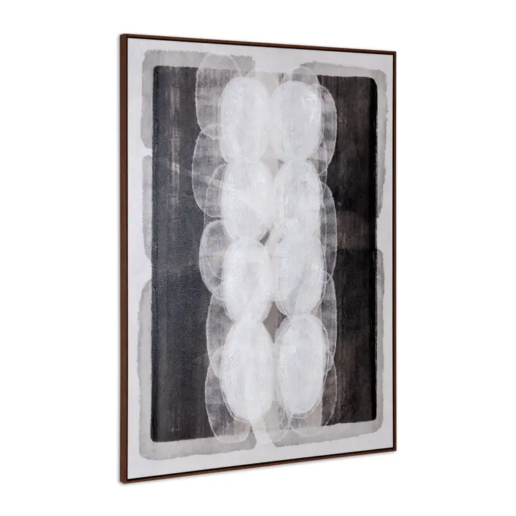 Motif And Hand Painted Canvas Hand Painted Brown Floater Frame Wall Art