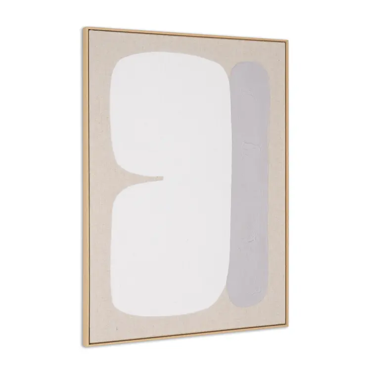 Interval II And Hand Painted Canvas Hand Painted Brown Floater Frame Wall Art