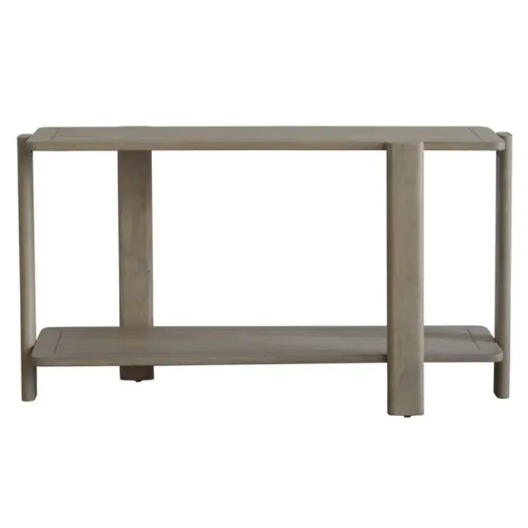 54" White Solid Wood Console Table With Shelf