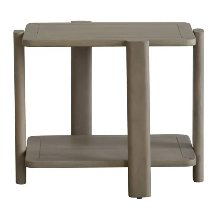 22" White Solid Wood End Table With Shelf