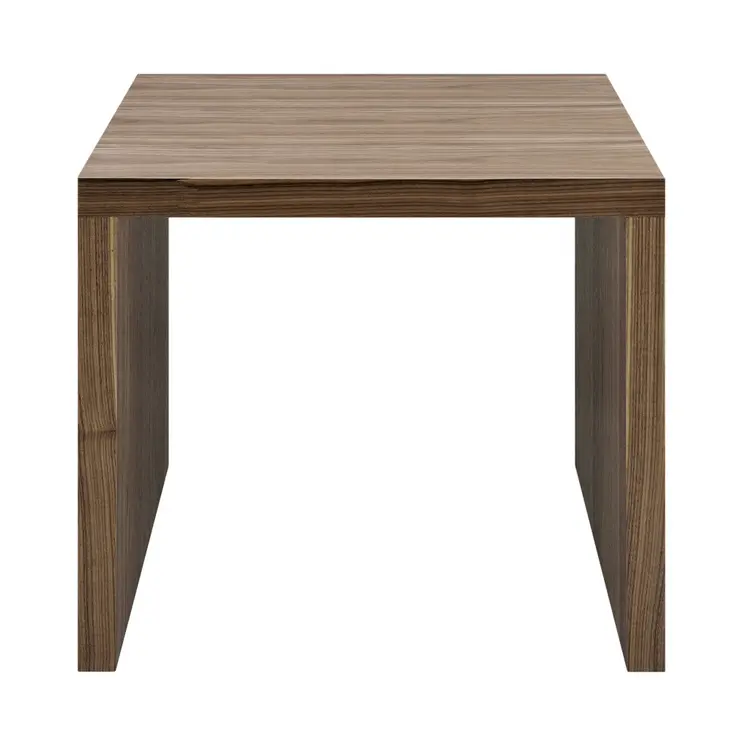 20" Walnut Wood Square Sled End Table