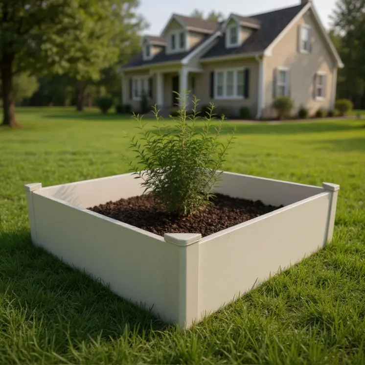 44" X 44" Tan Heavy Duty Plastic Square Raised Garden Bed