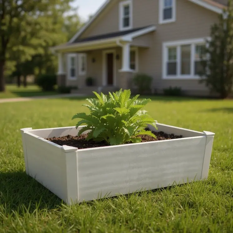 44" X 22" White Heavy Duty Plastic Rectangular Raised Garden Bed