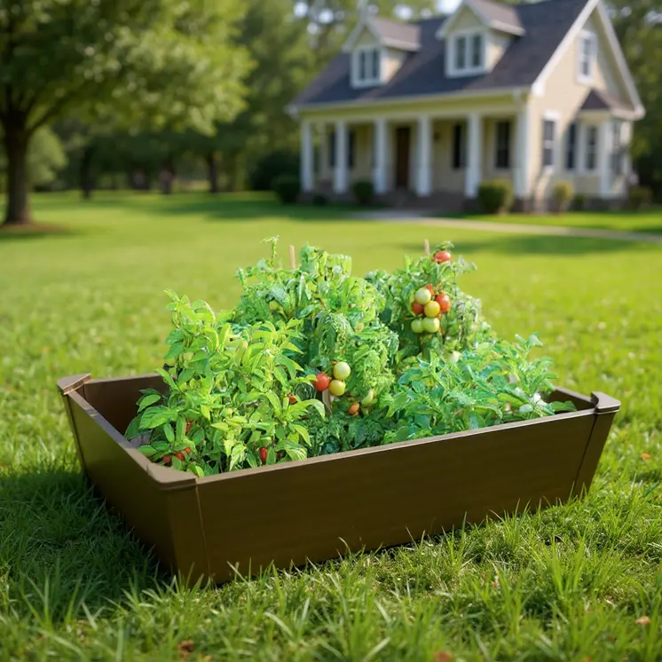 44" X 22" Tan Heavy Duty Plastic Rectangular Raised Garden Bed