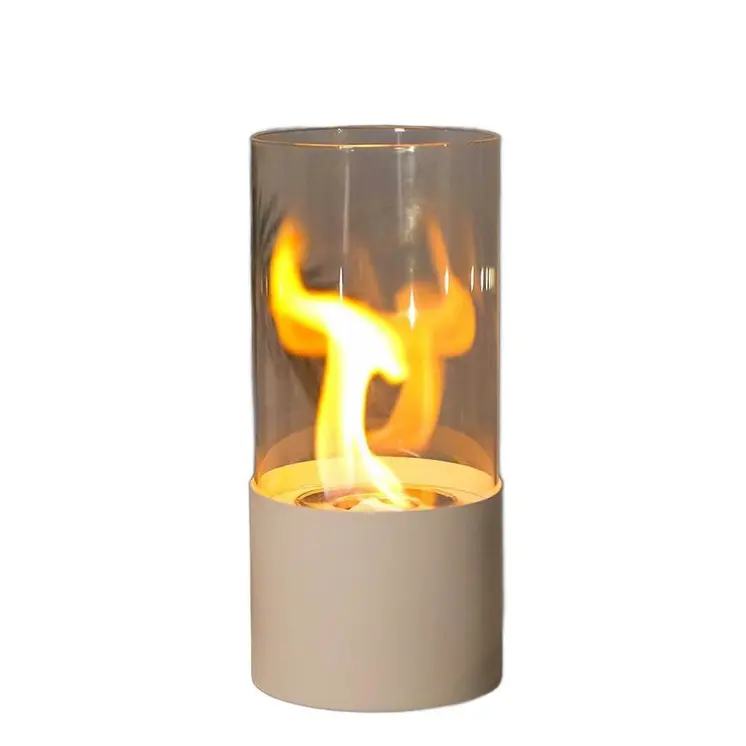 5" White Glass Ethanol Fireplace