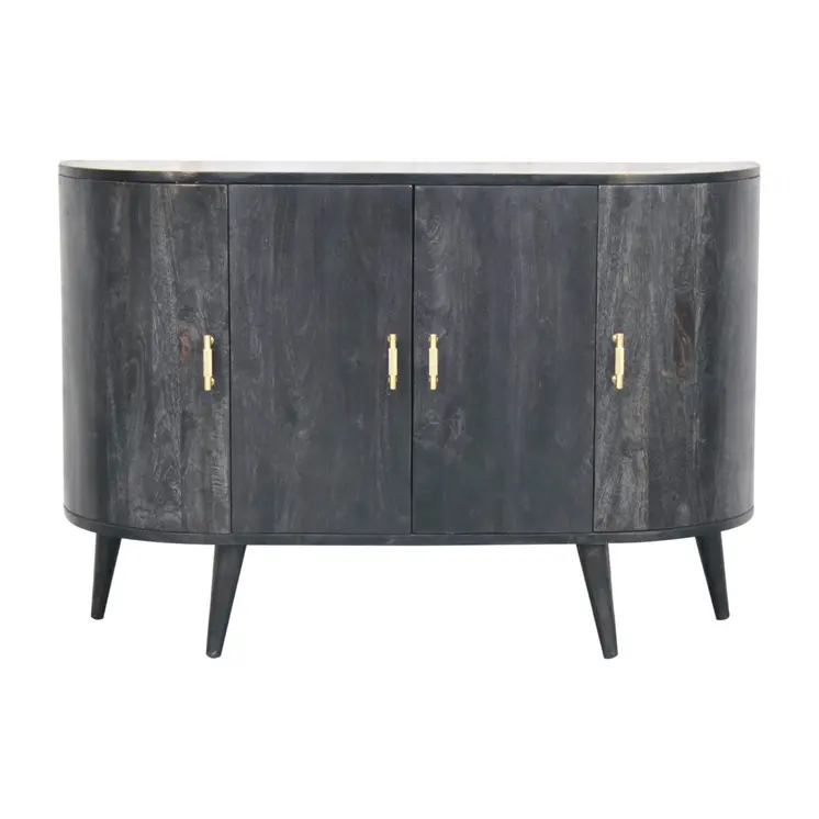 32" Brown Solid Wood Accent Cabinet With Two Doors