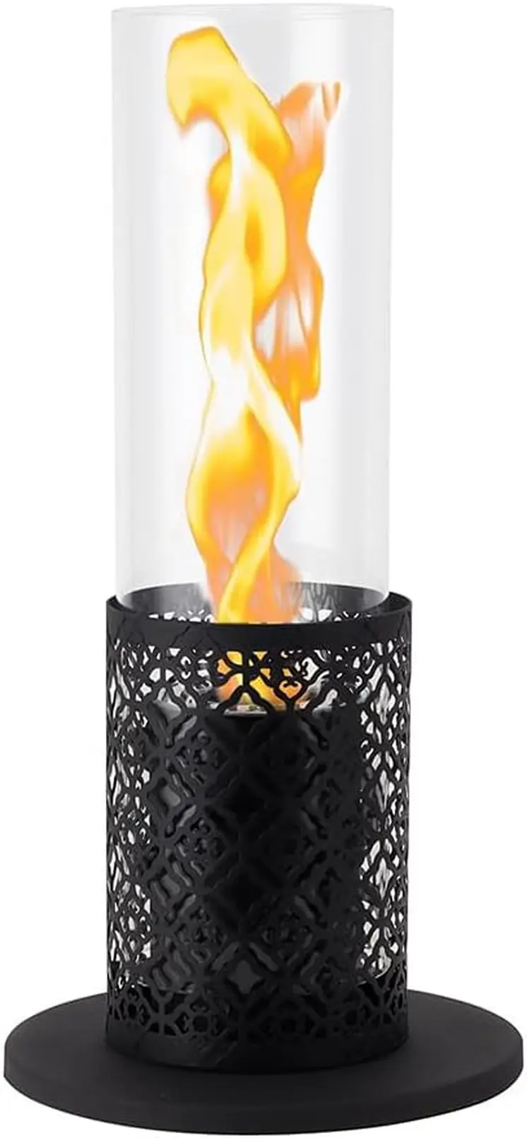 4" Black Glass Ethanol Fireplace