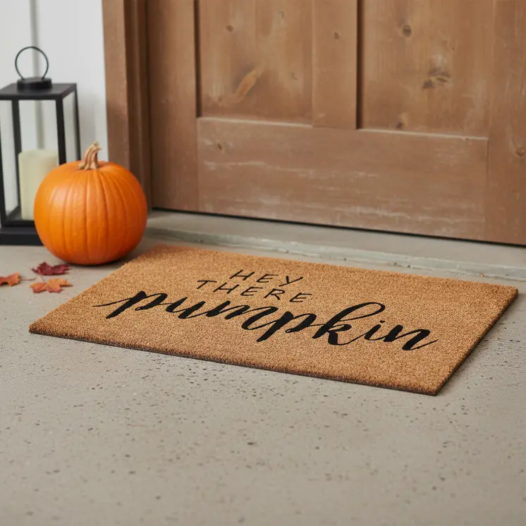 24" X 36" Natural And Brown Fall Outdoor Coir Door Mat