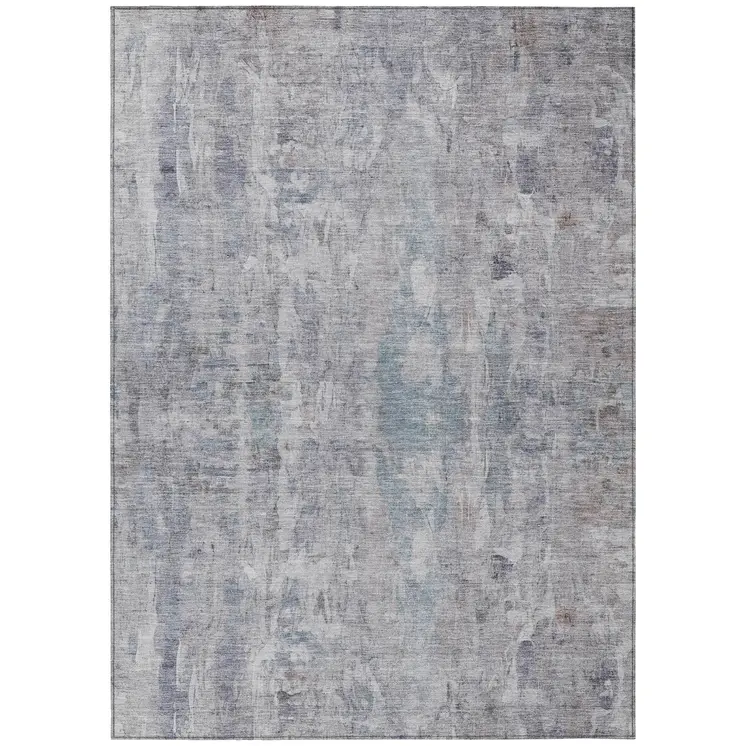 10' X 14' Taupe And Gray Abstract Washable Indoor Outdoor Area Rug