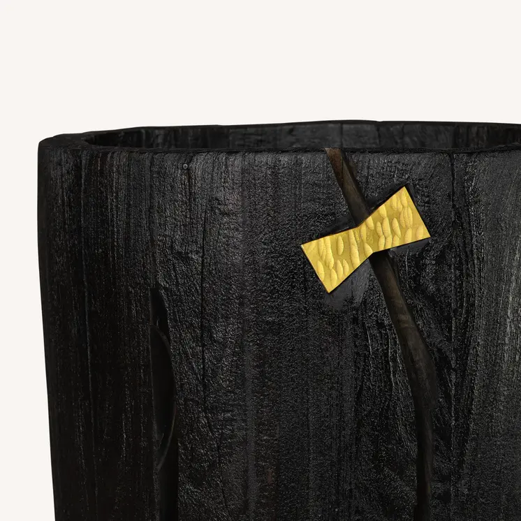 Black Wood Pot Planter